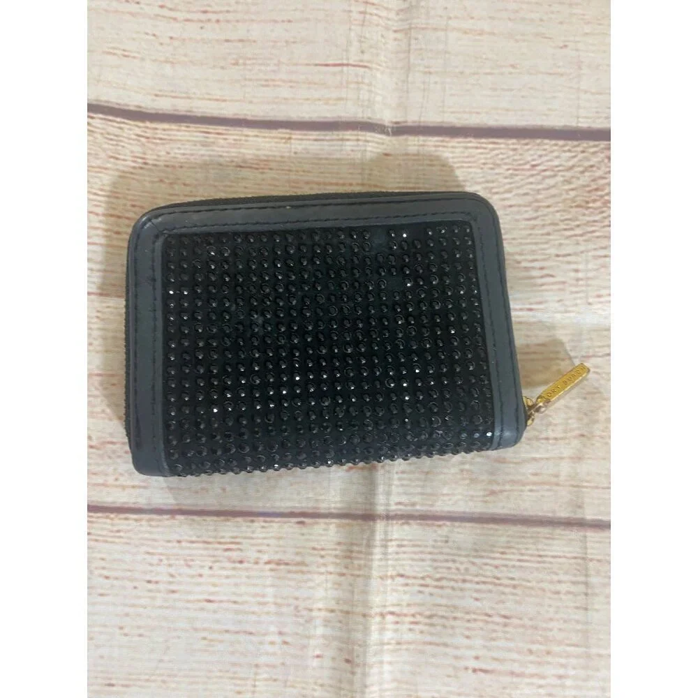 Tory Burch Women's Black Compact Crystal Zip Continental Wallet - OS - Picture 5 of 10